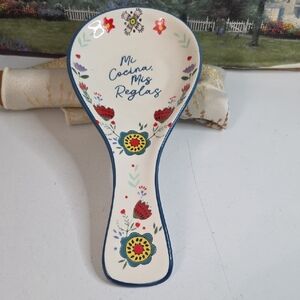 Taco Tuesday Floral Ceramic Spoon Rest, New